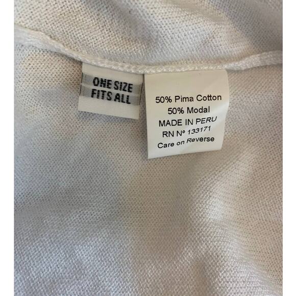 PLANET Lauren G White Yellow Diamond Print Pointed Hem Dolman Sweater One Size - Picture 9 of 10